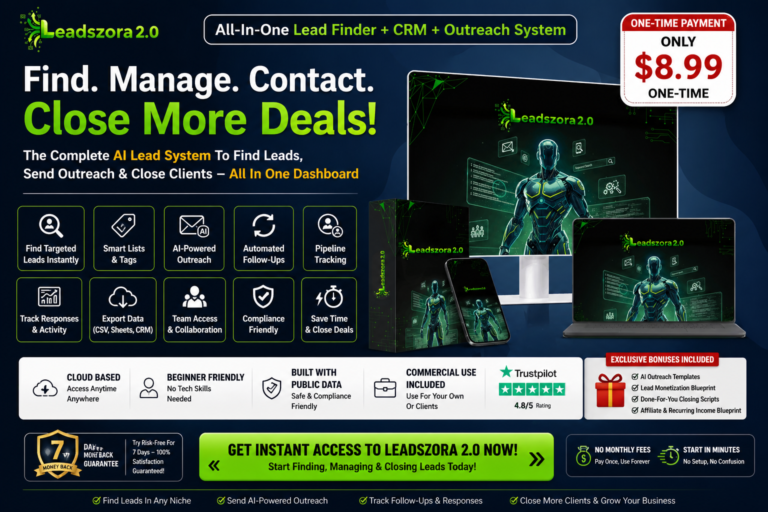 Read more about the article LeadsZora 2.0 Review: 17 Powerful Reasons Why This AI Lead System Is a Game-Changer